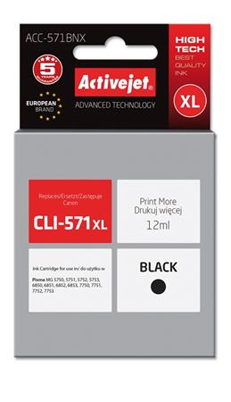 ActiveJet inkoust Canon CLI-571Bk XL, 12 ml, new ACC-571BNX