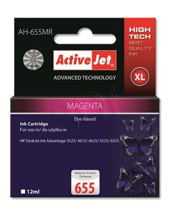 ActiveJet inkoust HP 655 CZ111AE Premium Magenta 12 ml AH-655MR