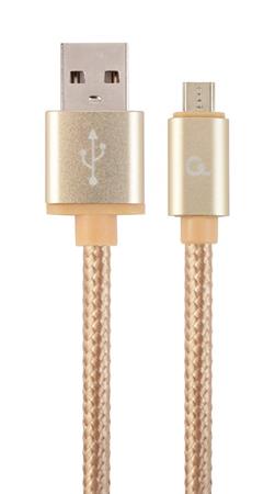 CABLEXPERT Kabel USB A Male/Micro USB Male 2.0, 1,8m, opletený, zlatý, blister