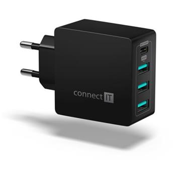 CONNECT IT Fast Charge nabíjecí adaptér 3xUSB-A +