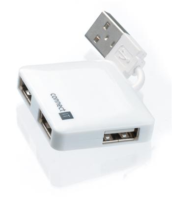 CONNECT IT USB hub se 4 porty MINI bílý
