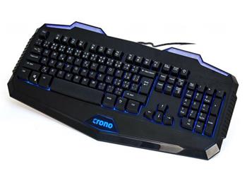 Crono CK2110 - herní klávesnice se 3 barvami podsvětlení , USB, CZ / SK, černá
