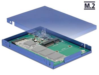 Delock 2.5” Konvertor USB 3.1 Micro-B samice > M.2 / mSATA s pouzdrem