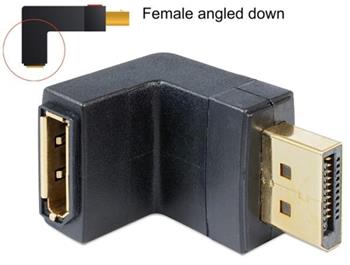 Delock Adapter Displayport 1.1 male > Displayport female angled down