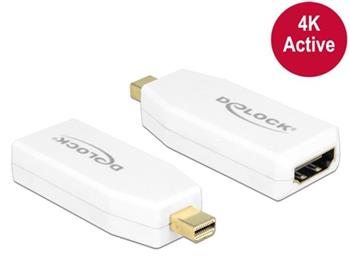 Delock adaptér mini Displayport 1.2 samec > HDMI samice 4K aktivní bílý