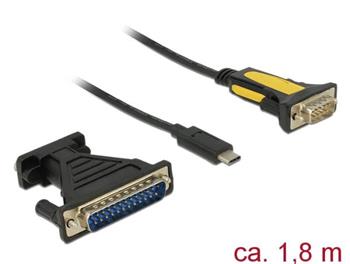 Delock Adaptér USB Type-C™ > 1 x Sériový DB9 RS-232 + Adaptér DB25