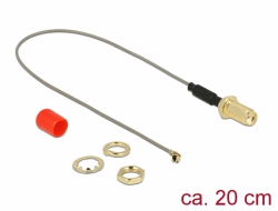 Delock Anténní kabel SMA samice feritové jádro > MHF / U.FL-LP-068 kompatibilní samec 1.13 20 cm délka závitu 10 mm