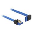 Delock Cable SATA 6 Gb/s receptacle straight > SATA receptacle upwards angled 20 cm blue with gold clips