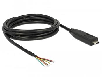 Delock Converter USB Type-C™ 2.0 male to TTL 5 V 6 x open wire 2.0 m