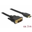 Delock Kabel DVI 18+1 samec > HDMI-A samec 3 m černý