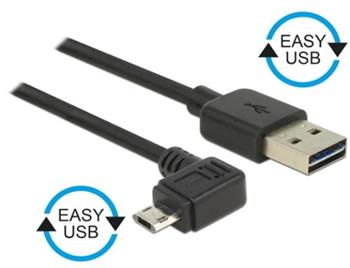 Delock kabel EASY-USB 2.0-A samec > EASY-Micro USB 2.0 samec pravoúhlý levý/pravýt 0,5 m