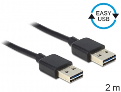 Delock Kabel EASY-USB 2.0 Typ-A samec > EASY-USB 2.0 Typ-A samec 2 m černý