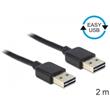 Delock Kabel EASY-USB 2.0 Typ-A samec > EASY-USB 2.0 Typ-A samec 2 m černý