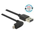 Delock Kabel EASY-USB 2.0 Typ-A samec > EASY-USB 2.0 Typ Micro-B samec pravoúhlý nahoru / dolů 3 m černý