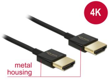 Delock Kabel High Speed HDMI s Ethernetem - HDMI-A samec > HDMI-A samec 3D 4K 3 m aktivní Slim Premium