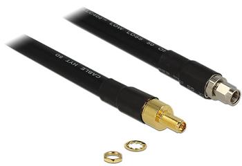 Delock kabel k anténě RP-SMA Plug > RP-SMA Jack CFD400 LLC400 5 m, nízká ztrátovost