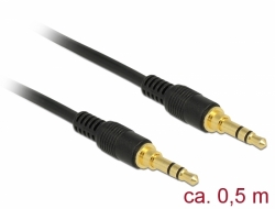 Delock Kabel Stereo Jack 3,5 mm 3 pin samec > samec 0,5 m černá