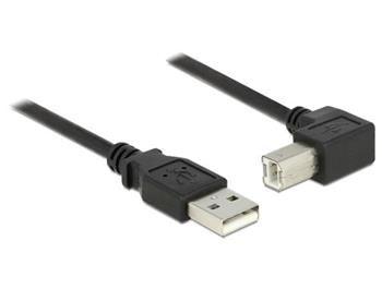 Delock kabel USB 2.0 A samec > USB 2.0 B samec, pravoúhlý, 2 m
