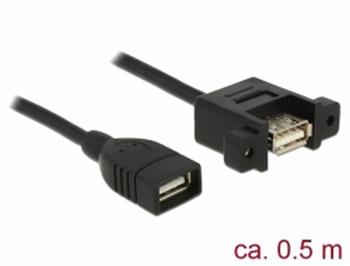 Delock Kabel USB 2.0 Typ-A samice > USB 2.0 Typ-A samice montážní panel 0,5 m