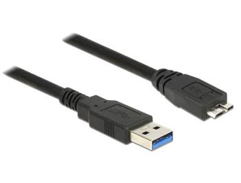 Delock Kabel USB 3.0 Typ-A samec > USB 3.0 Typ Micro-B samec 1,0 m černý