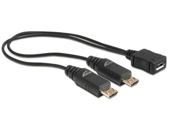 Delock kabel USB micro B samice > 2 x USB micro-B samec 20.5 cm