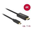 Delock Kabel USB Type-C™ samec > HDMI samec (DP Alt Mód) 4K 30 Hz 1 m černý