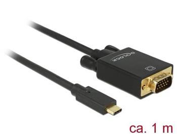Delock Kabel USB Type-C™ samec > VGA samec (DP Alt Mód) Full HD 1080p 1 m černý