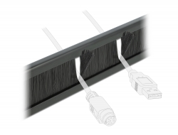 Delock Kartácový proužek délky 10" (48,26 cm) pro správu kabelu, beznástrojový, 2U, cerný