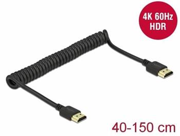 Delock Kroucený kabel HDMI 4K 60 Hz 40-150cm