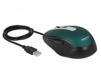 Delock Optická pětitlačítková myš s rozhraním USB Typu-A, zelená