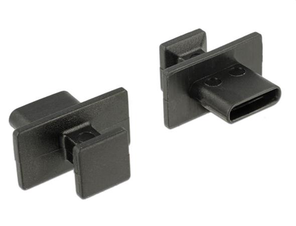 Delock Prachová záslepka pro USB Type-C™ samice s velkým uchopením 10 kusů černá