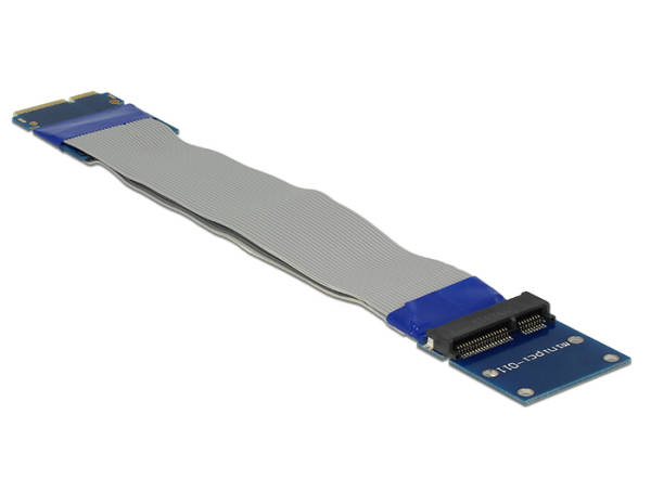 Delock Prodloužení Mini PCI Express / mSATA samec > slot riser card s ohebným kabelem 13 cm