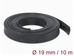 Delock Protažitelné pletené opláštění, 10 m x 19 mm, černé