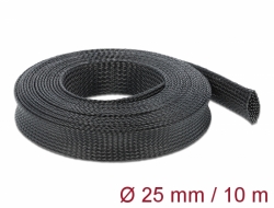 Delock Protažitelné pletené opláštění, 10 m x 25 mm, černé