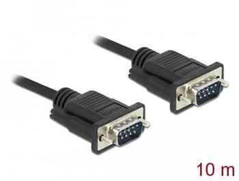 Delock Sériový kabel rozhraní RS-232 Sub-D9, ze zástrčkového na zástrčkový, délky 10 m