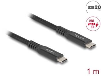 Delock Síťový kabel RJ45 Cat.8.1 S/FTP, zalomený dolů o 90° / přímý, 2 m, černý