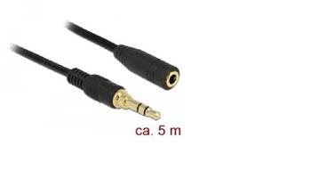Delock Stereo Jack prodlužovací kabel 3,5 mm 3 pin samec na samici 5 m černý