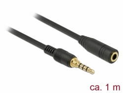 Delock Stereo Jack prodlužovací kabel 3,5 mm 4 pin samec na samici 1 m černý