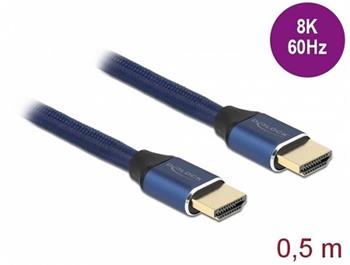 Delock Ultra vysokorychlostní HDMI kabel, 48 Gbps, 8K 60 Hz, modrý 0,5 m certifikovaný