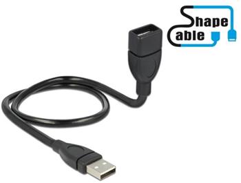 Delock USB 2.0 kabel samec > A samice ShapeCable 0,5 m