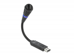 Delock USB mikrofon s husím krkem a s tlačítkem ztlumení