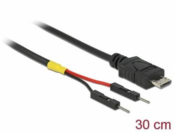 Delock USB napájecí kabel Micro-B na 2 x kolíkové konektory oddělené, napájecí, 30 cm