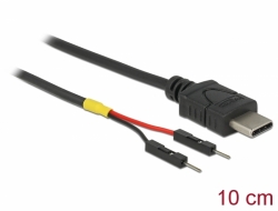 Delock USB napájecí kabel Typu-C na 2 x kolíkové konektory oddělené, napájecí, 10 cm