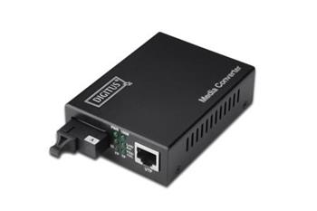 DIGITUS Bidirectional Fast Ethernet Media Converter, singlemode, RJ45 / SC Incl. PSU SC connector, Up to 20km