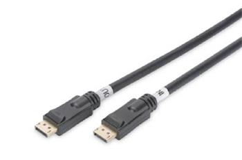 Digitus DisplayPort 1.2. připojovací kabel se zesilovačem 10 m, Ultra HD 4K ,zlacené konektory