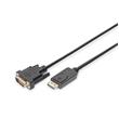 DIGITUS DisplayPort adaptérový kabel DP - DVI (24+1) M/M, 3,0 m, s blokováním, kompatibilní s DP 1.1a, CE