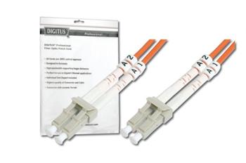 DIGITUS Fiber Optic Patch Cord, LC to LC, Multimode, OM1, 62.5/125 µ, Duplex Length 2m