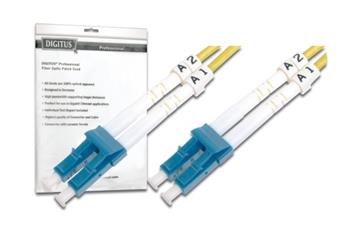 DIGITUS Fiber Optic Patch Cord, LC to LC, Singlemode, OS1, 09/125 µ, Duplex Length 7m