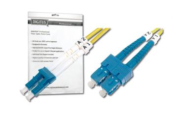 DIGITUS Fiber Optic Patch Cord, LC to SC, Singlemode 09/125 µ, Duplex Length 10m