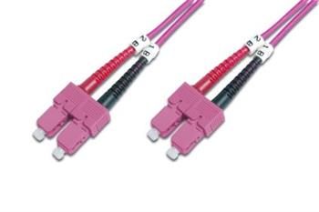 DIGITUS Fiber Optic Patch Cord, SC to SC, Multimode OM4 - 50/125 µ, Duplex, color RAL4003 Length 5m